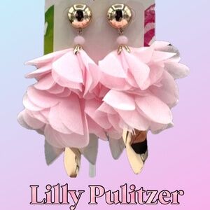 LILLY PULITZER EARRINGS 🩷 CASCADING PETALS- PINK TROPICS STATEMENT PIERCED…